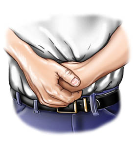 Picture of choking rescue procedure (Heimlich maneuver) fist position