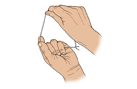 Picture of the circle method for using dental floss