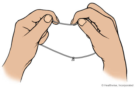 Picture of the circle method for using dental floss.