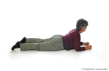 Press-up stretch to ease back aches and fatigue